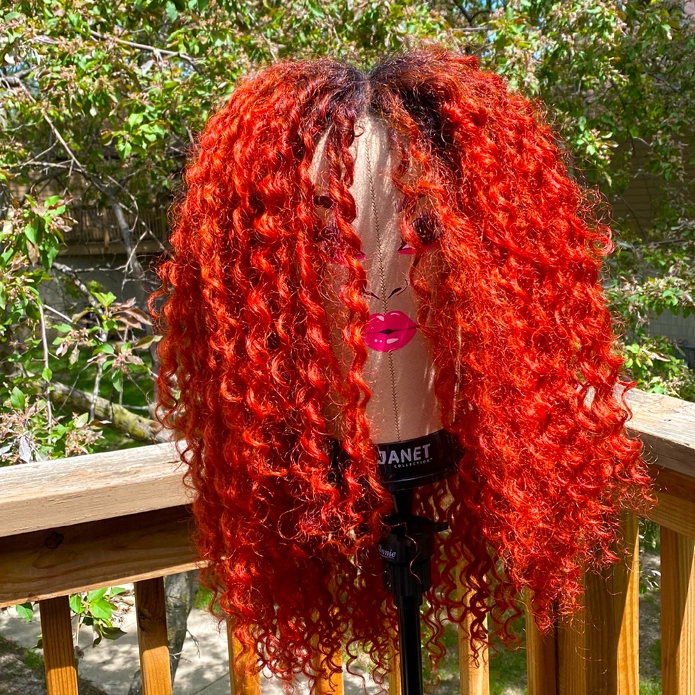 Curly red wig/ lace front